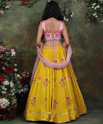 Floral Mustard Lehenga Set 3