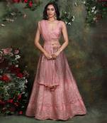 Salmon Pink Ombre Lehenga Set