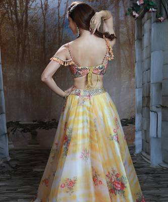 Ivory And Yellow Floral Fest Lehenga Set 3