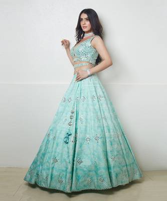 Blue Mirror Lehenga Set 2