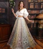 Ivory And Pastel Carousel Lehenga Set