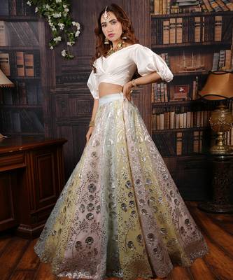 Ivory And Pastel Carousel Lehenga Set 2
