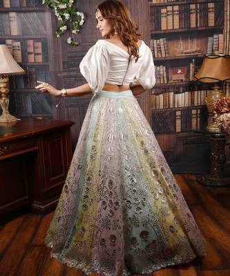 Ivory And Pastel Carousel Lehenga Set 3