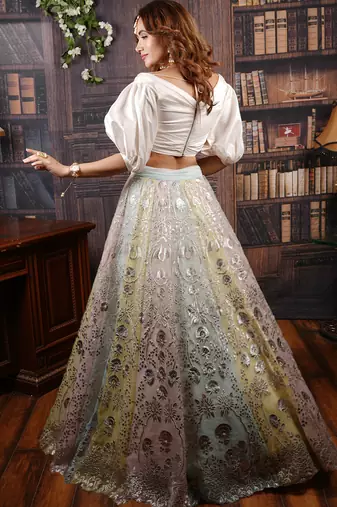 Ivory And Pastel Carousel Lehenga Set