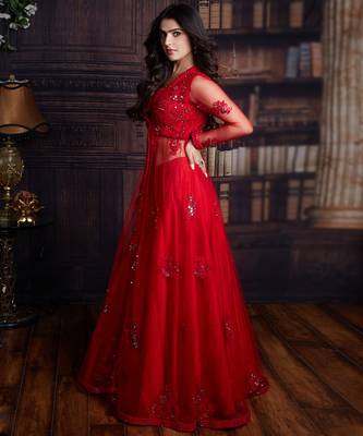 Red Jacket Lehenga Set 2