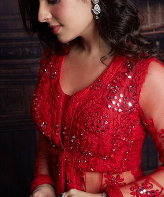 Red Jacket Lehenga Set 3