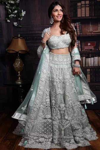 Pista Green Lehenga Set