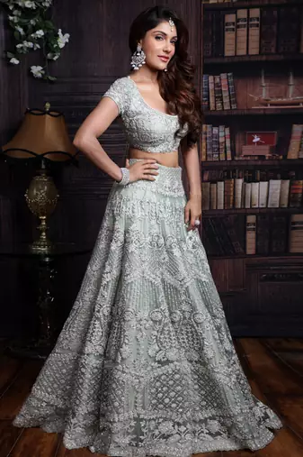 Pista Green Lehenga Set