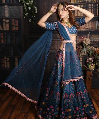 Midnight Blue Lagoon Lehenga Set 2