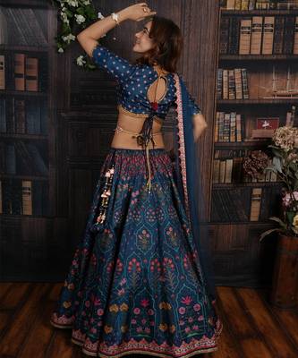 Midnight Blue Lagoon Lehenga Set 3