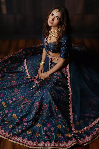 Midnight Blue Lagoon Lehenga Set