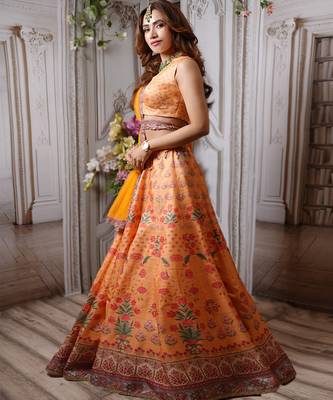 Light Orange Sunshine Lehenga Set 2