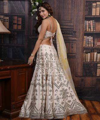 Ivory And Lemon Yellow Arasi Lehenga Set 3
