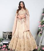 Gold Feather Lehenga Set