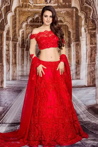 Red Elegant Lehenga Set