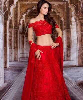 Red Elegant Lehenga Set 5