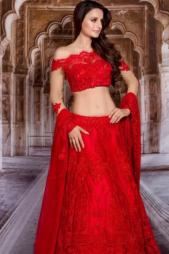 Red Elegant Lehenga Set