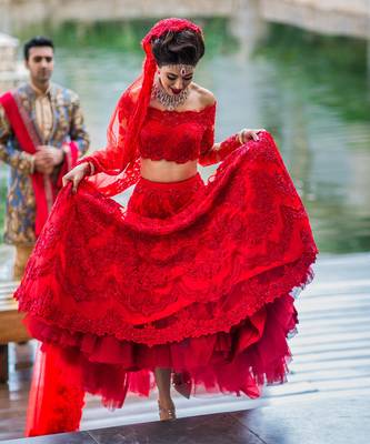 Red Elegant Lehenga Set 6