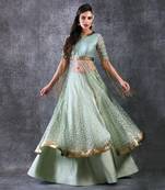 Pista Green Anarkali  Lehenga Set