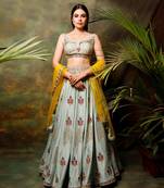 Pista Green Floral  Lehenga Set