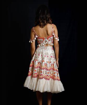 Ivory Garden Of Silk Short Lehenga Set 3