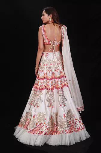 Ivory Garden Of Silk Lehenga Set