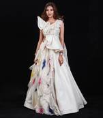 Ivory  Synchronized Scintillation Drape Lehenga Set