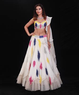 Ivory  Synchronized Scintillation Lehenga Set 1