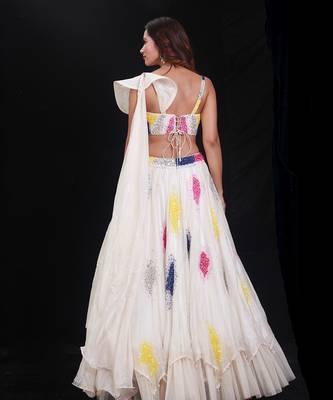 Ivory  Synchronized Scintillation Lehenga Set 3