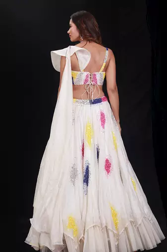 Ivory  Synchronized Scintillation Lehenga Set