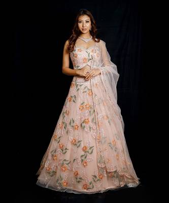 Pink Floral Lehenga Set 1