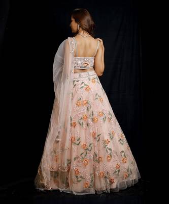 Pink Floral Lehenga Set 3