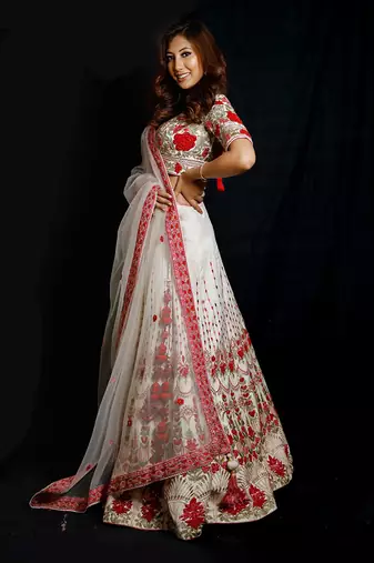 Ivory Floral Lehenga Set