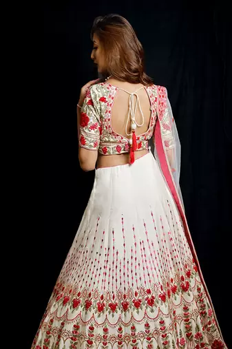 Ivory Floral Lehenga Set