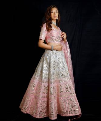 Blue And Pink Ombre Candy Lehenga Set 2