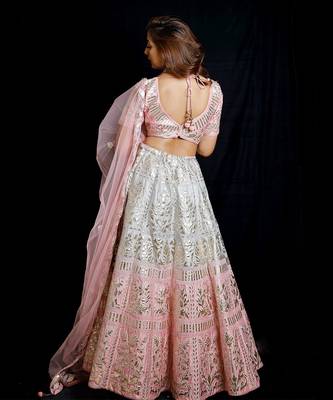 Blue And Pink Ombre Candy Lehenga Set 3