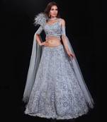 Blue Floral Lehenga Set