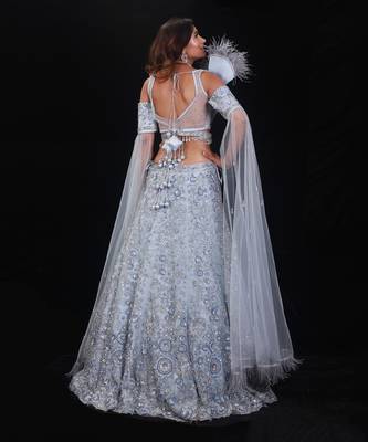 Blue Floral Lehenga Set 3