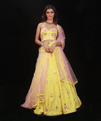 Yellow Floral Lehenga Set 1