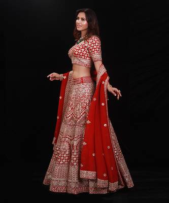 Red Gota Lehenga Set 2