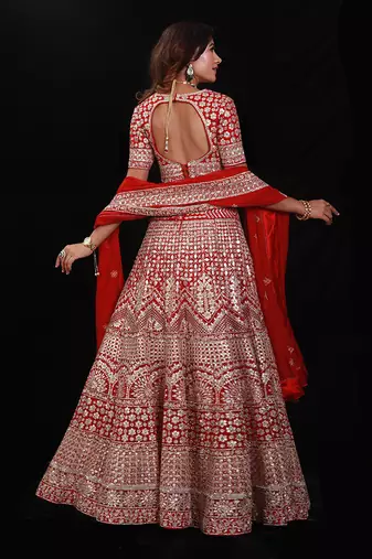 Red Gota Lehenga Set