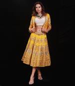 Mustard Short Lehenga Set