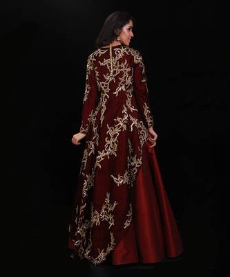 Maroon Jacket Lehenga Set 3