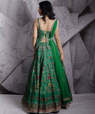 Green Paradise Lehenga Set 3