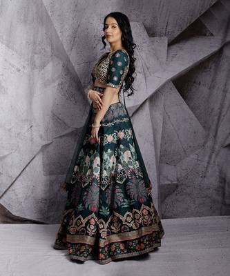 Green Floral Paradise Lehenga Set 2
