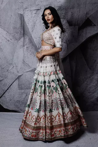 Ivory Floral Paradise Lehenga Set