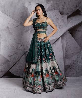 Green Regal Paradise Lehenga Set 1