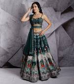 Green Regal Paradise Lehenga Set