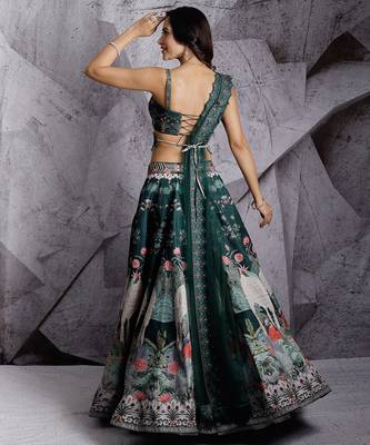 Green Regal Paradise Lehenga Set 3