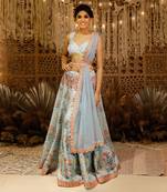 Light Blue Digital Lehenga Set